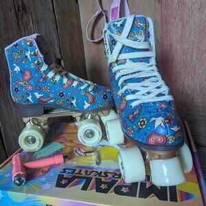 Impala Quad Roller Skates - Groovy Harmony Blue size 5 + Pads, Strap, & Tool